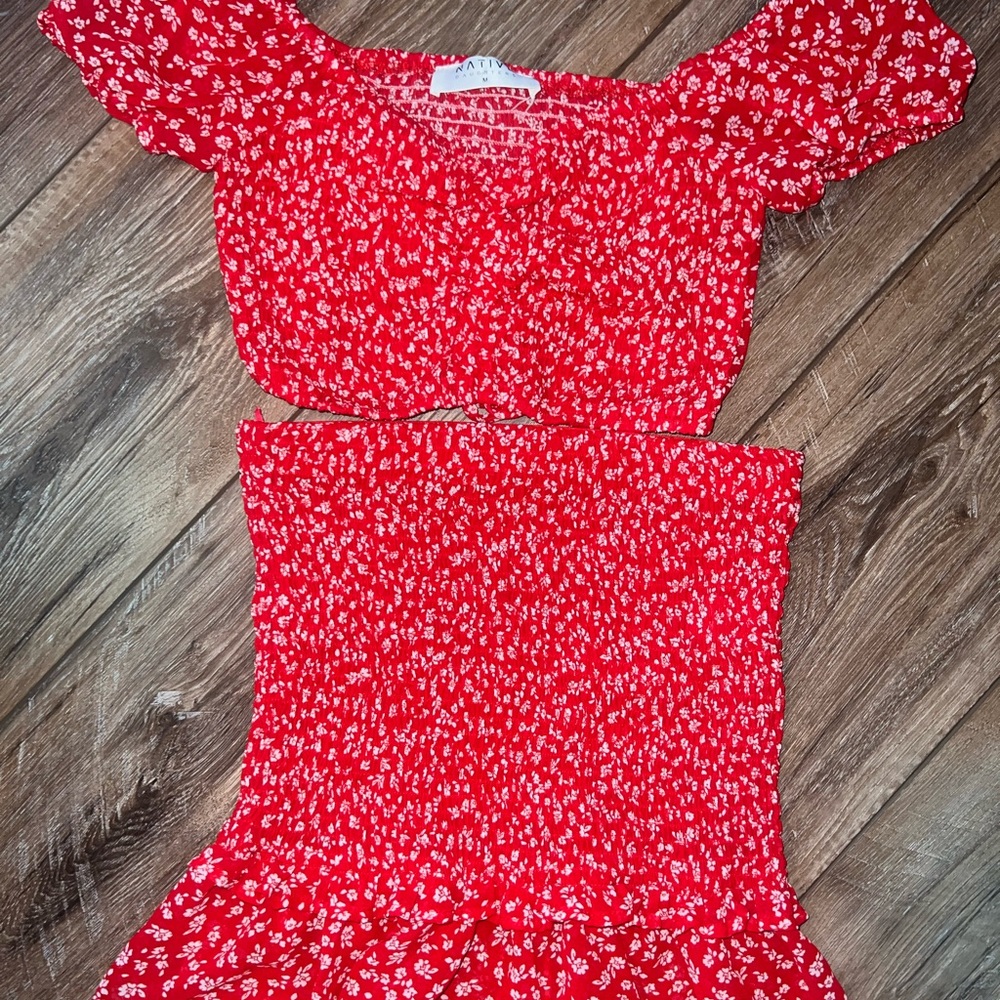 Red romper set
